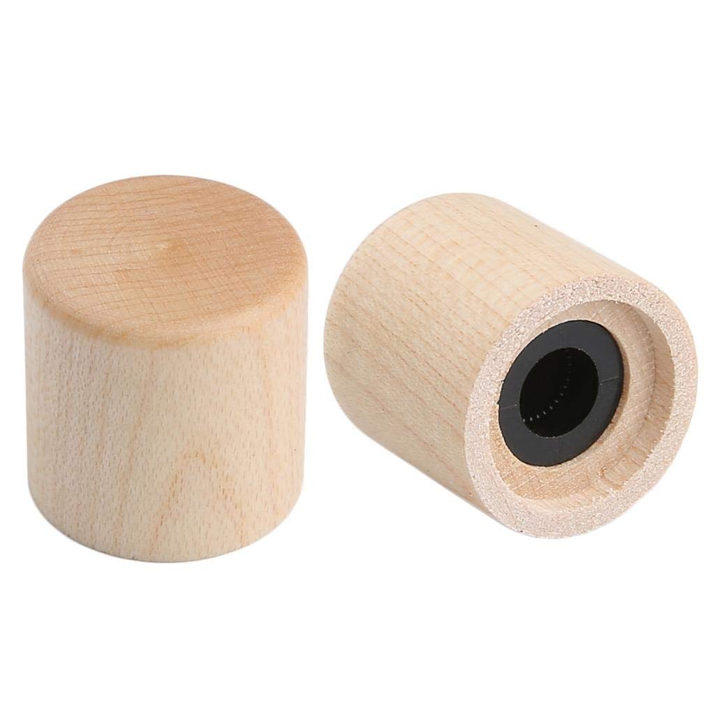 KAISH 2-Pack Wood Knobs Tele Style Flat Top Dome Knobs Guitar Bass Wood Knob Barrel Knobs Maple Wood